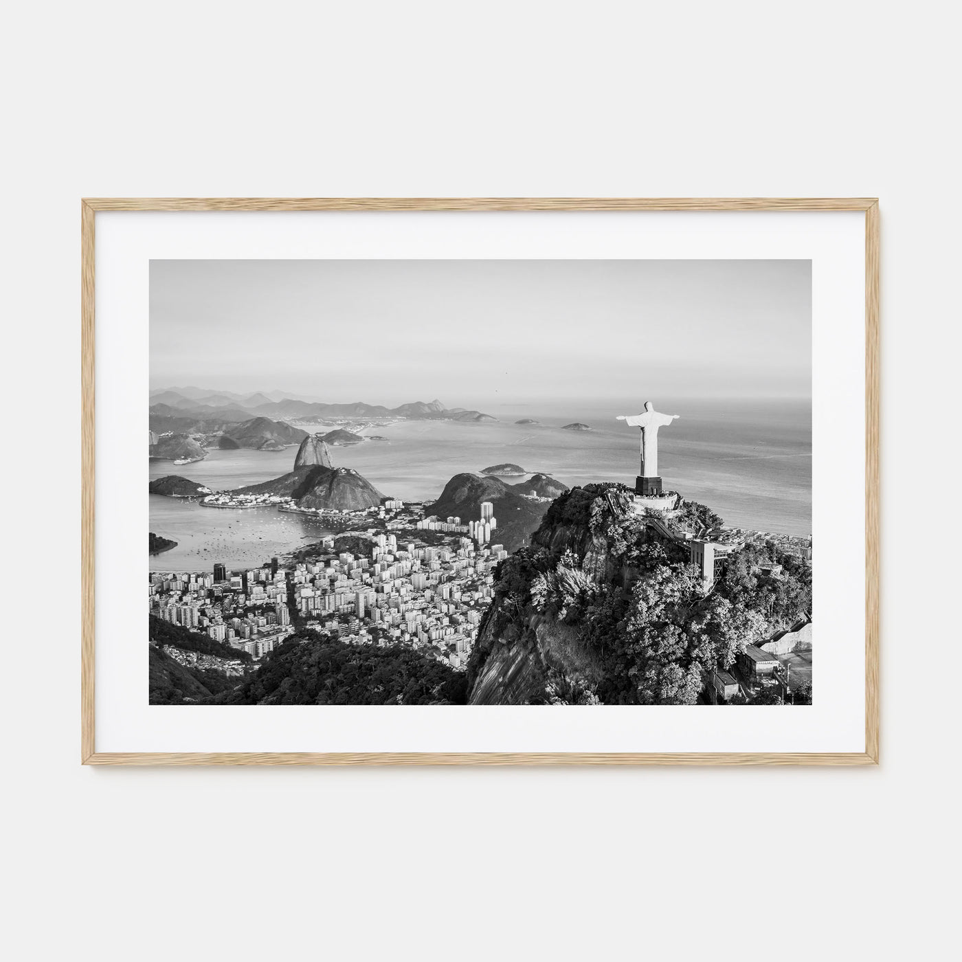 Rio de Janeiro Landscape B&W Poster