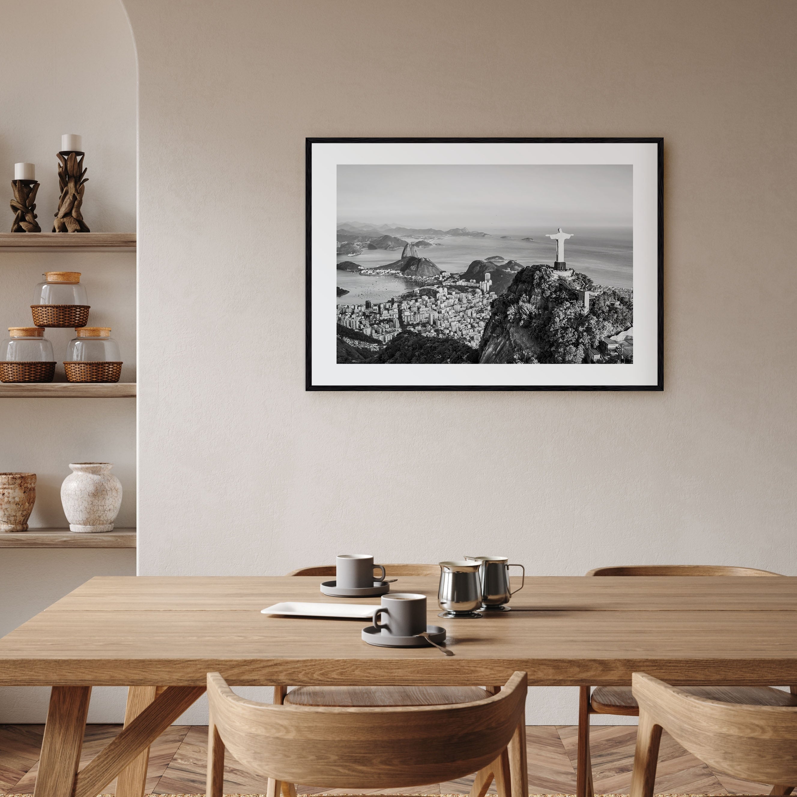 Rio de Janeiro Landscape B&W Poster