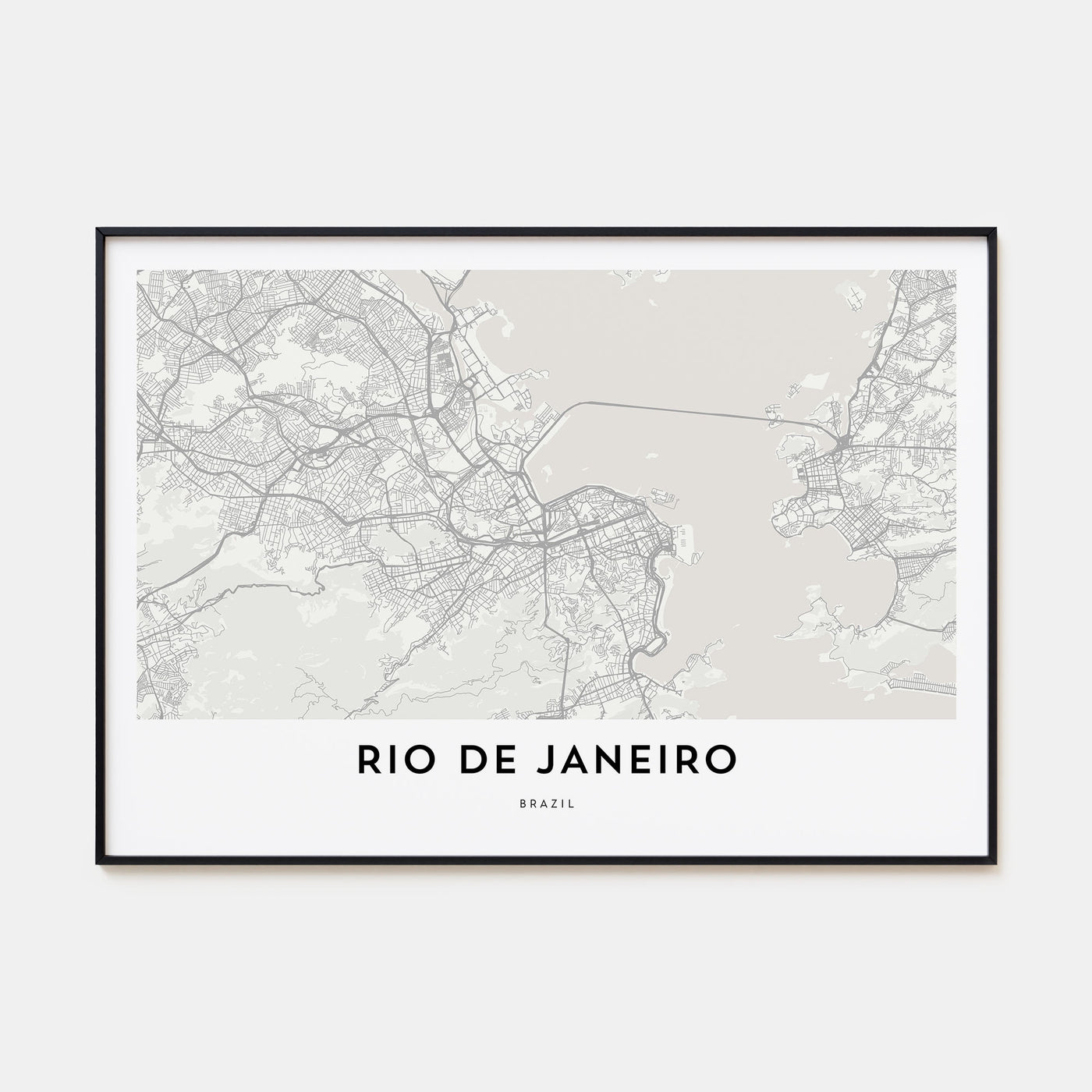 Rio de Janeiro Map Landscape Poster