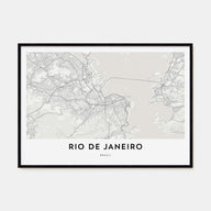 Rio de Janeiro Map Landscape Poster
