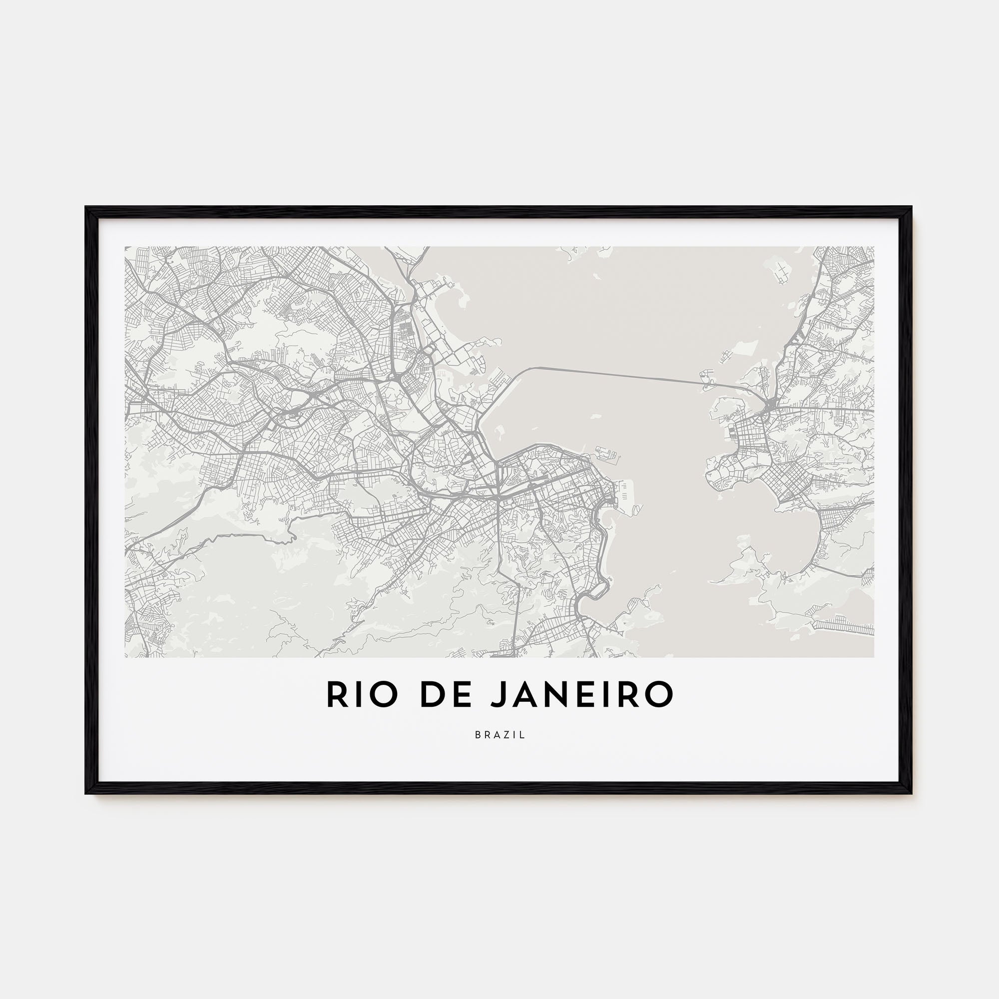 Rio de Janeiro Map Landscape Poster