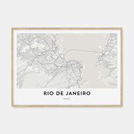 Rio de Janeiro Map Landscape Poster