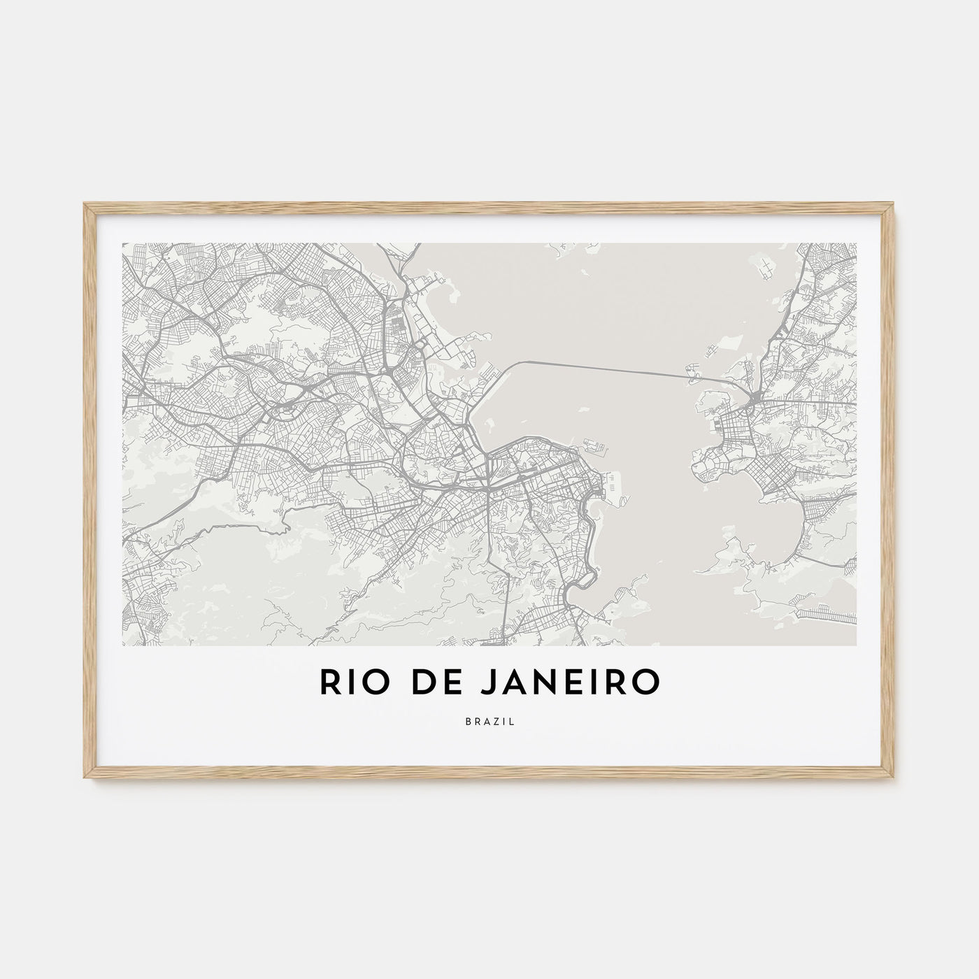 Rio de Janeiro Map Landscape Poster