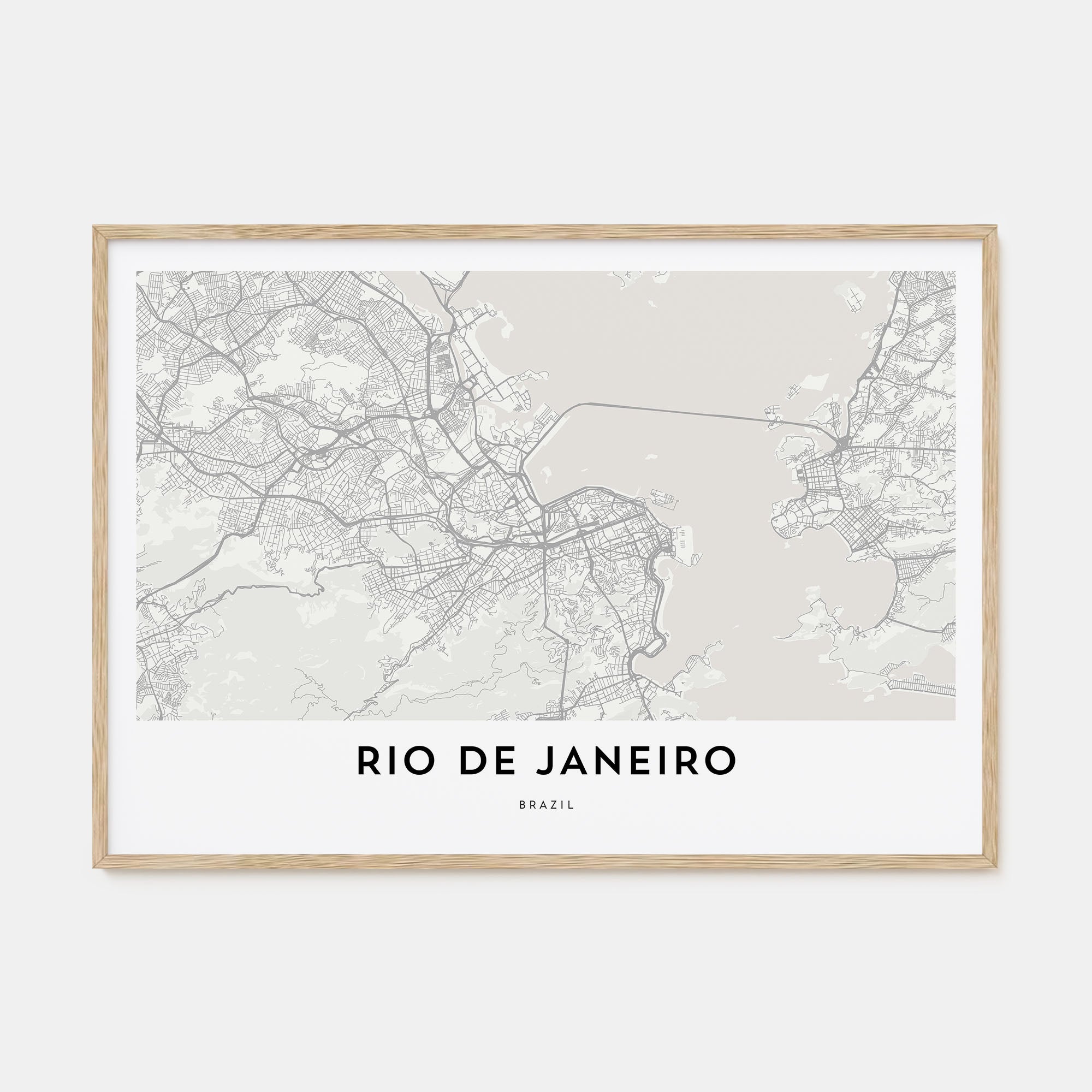 Rio de Janeiro Map Landscape Poster