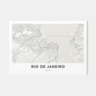 Rio de Janeiro Map Landscape Poster