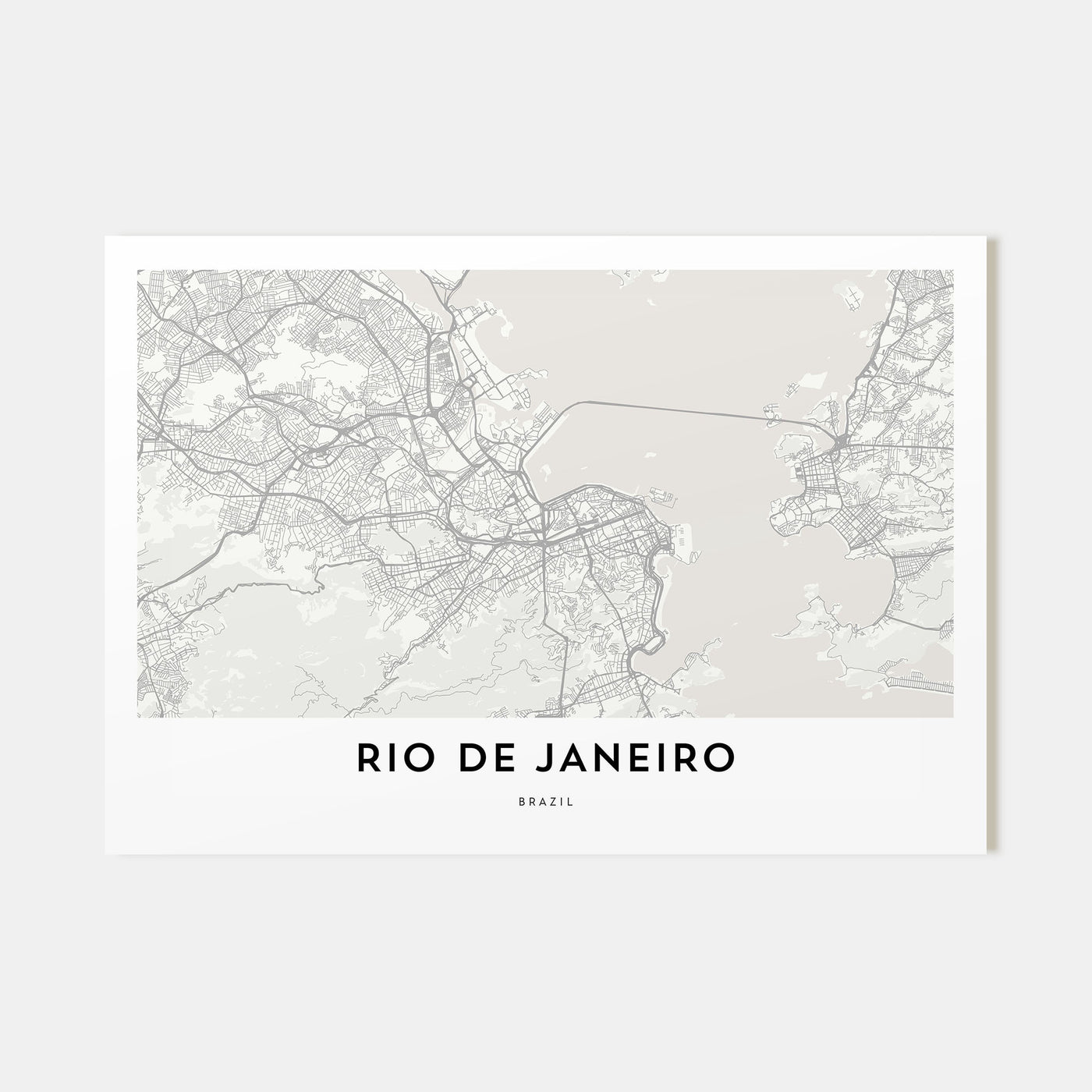 Rio de Janeiro Map Landscape Poster
