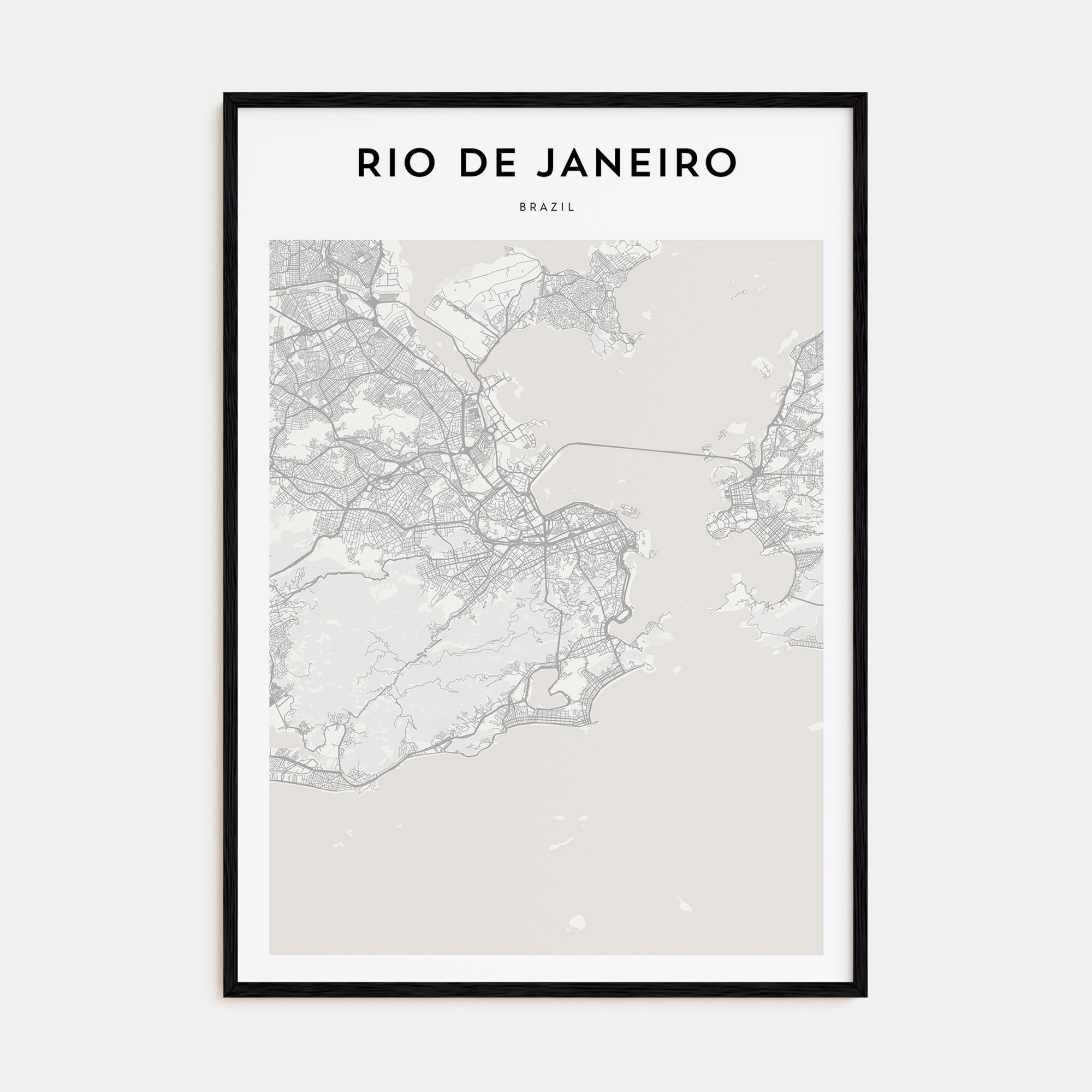 Rio de Janeiro Map Portrait Poster