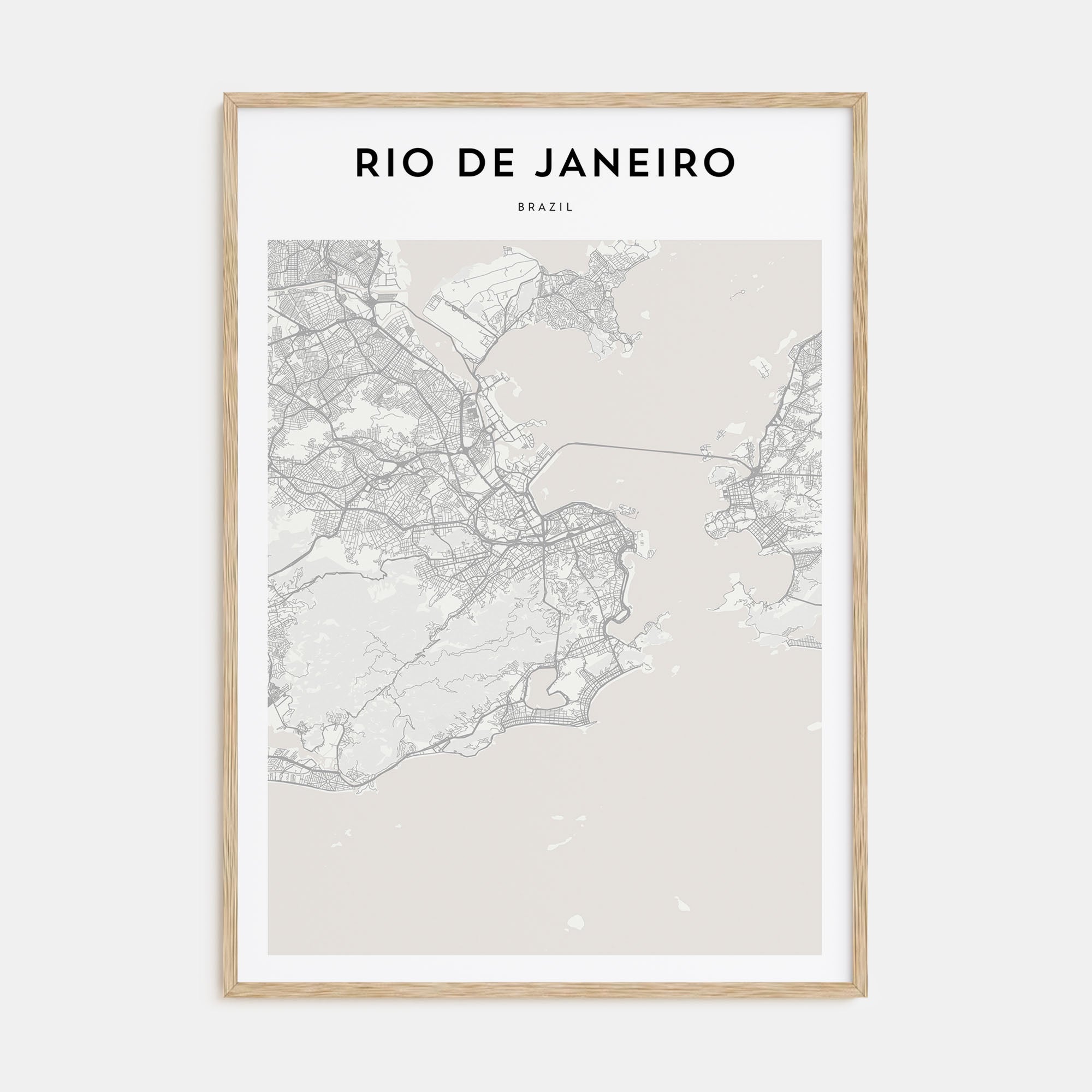 Rio de Janeiro Map Portrait Poster