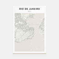Rio de Janeiro Map Portrait Poster