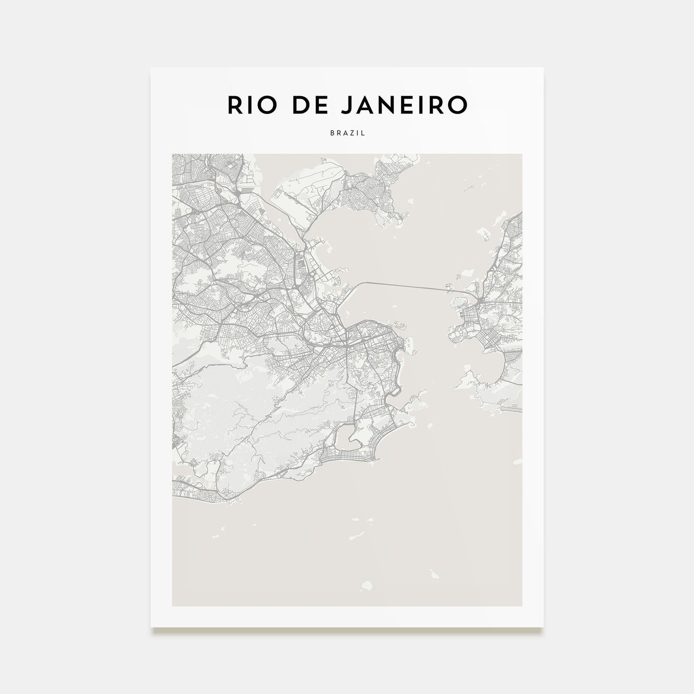 Rio de Janeiro Map Portrait Poster