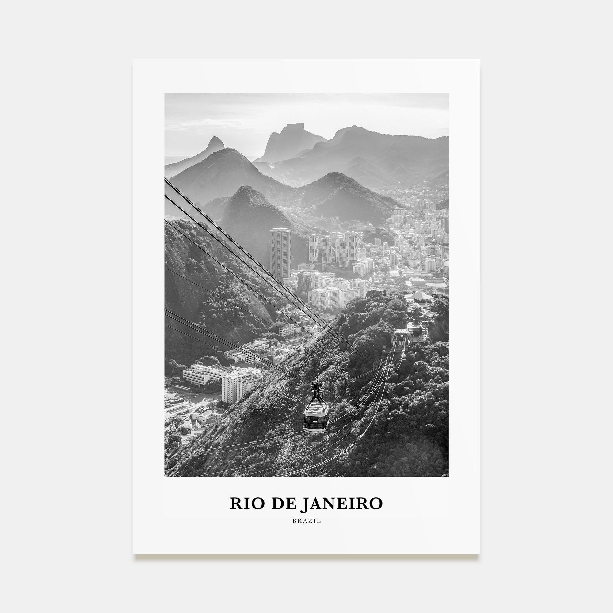 Rio de Janeiro Portrait B&W No 3 Poster