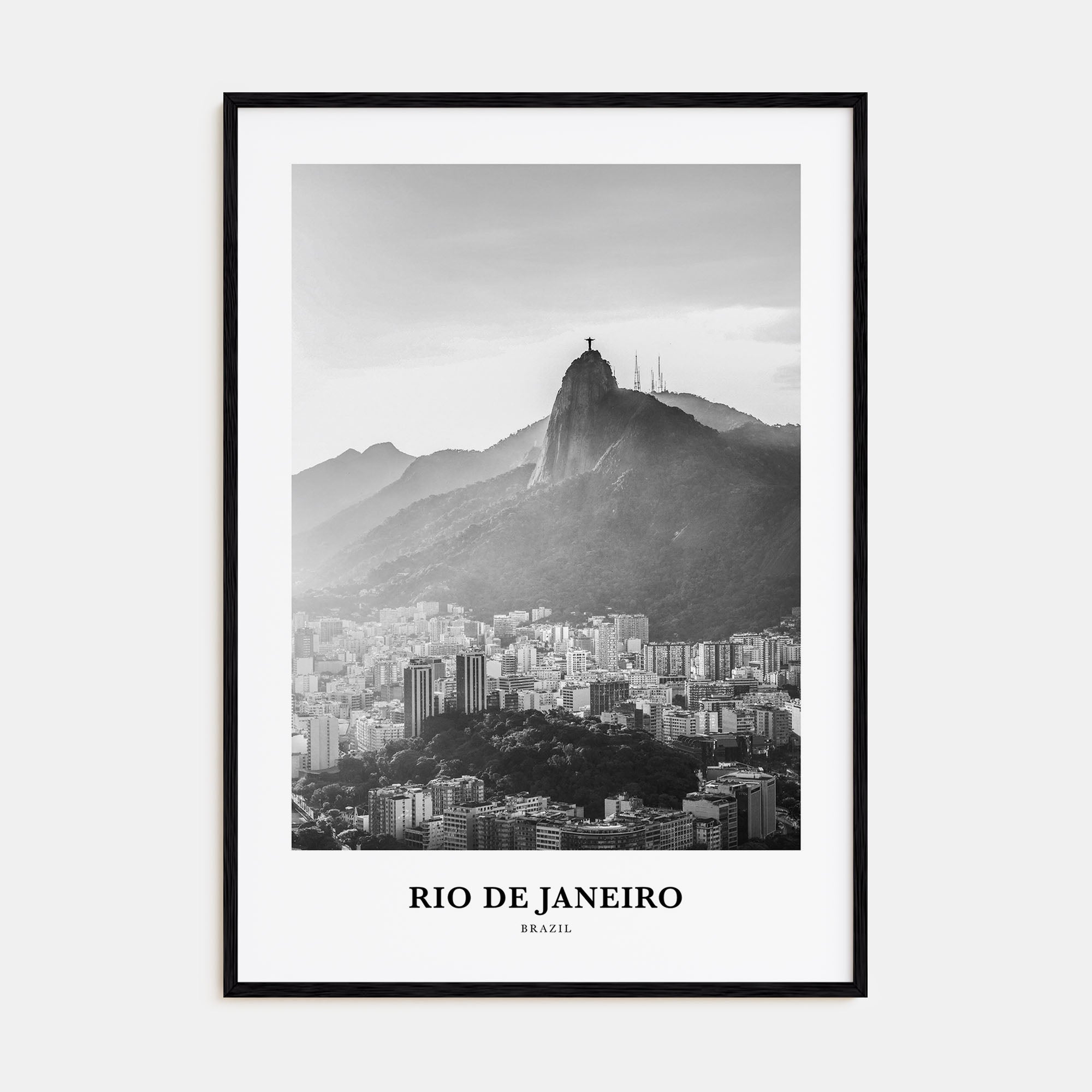 Rio de Janeiro Portrait B&W No 4 Poster