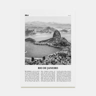 Rio de Janeiro Travel B&W No 1 Poster