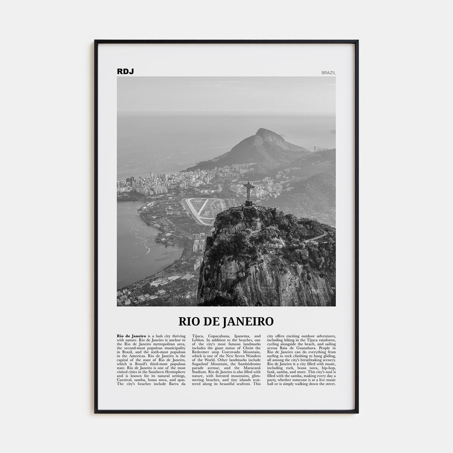 Rio de Janeiro Travel B&W No 2 Poster