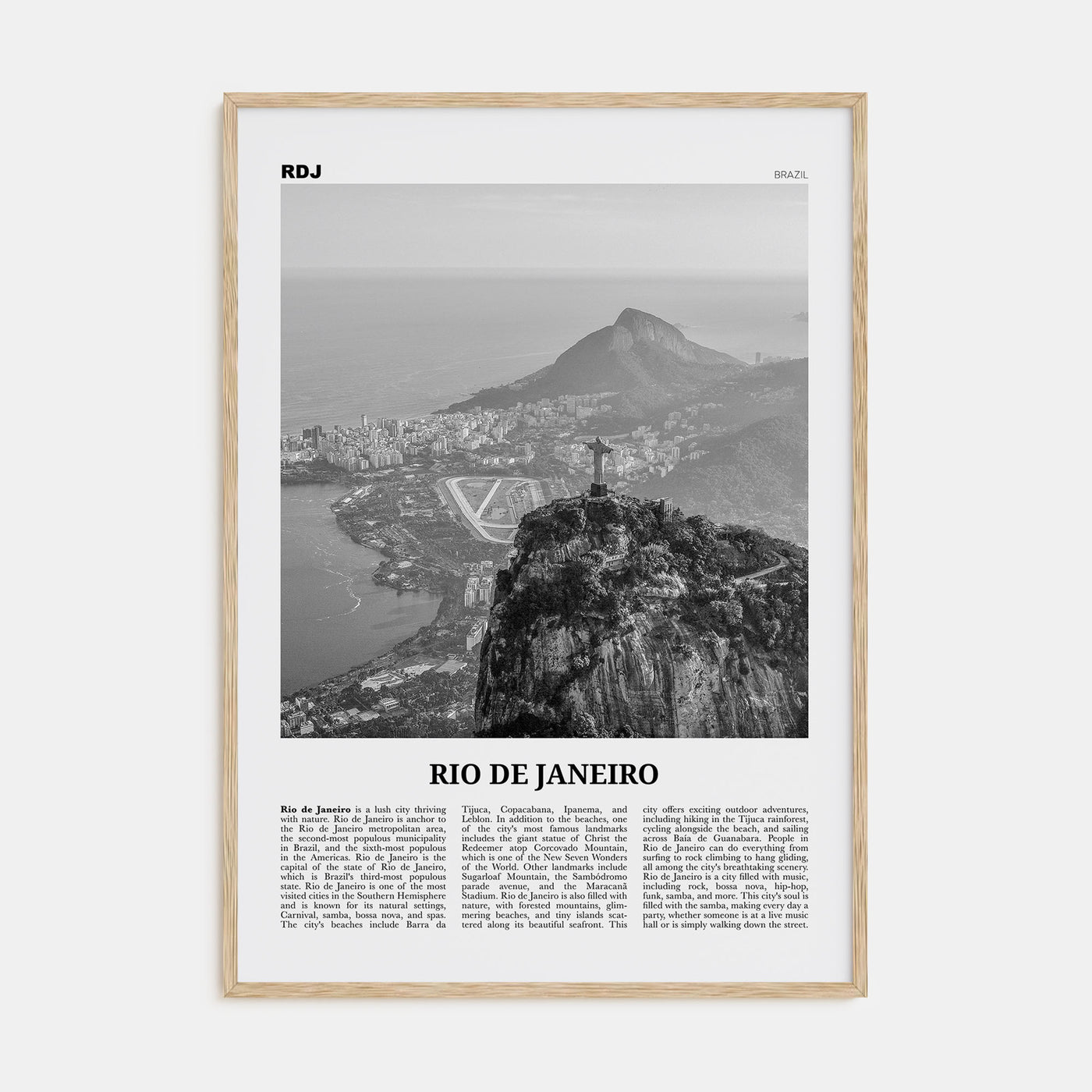 Rio de Janeiro Travel B&W No 2 Poster