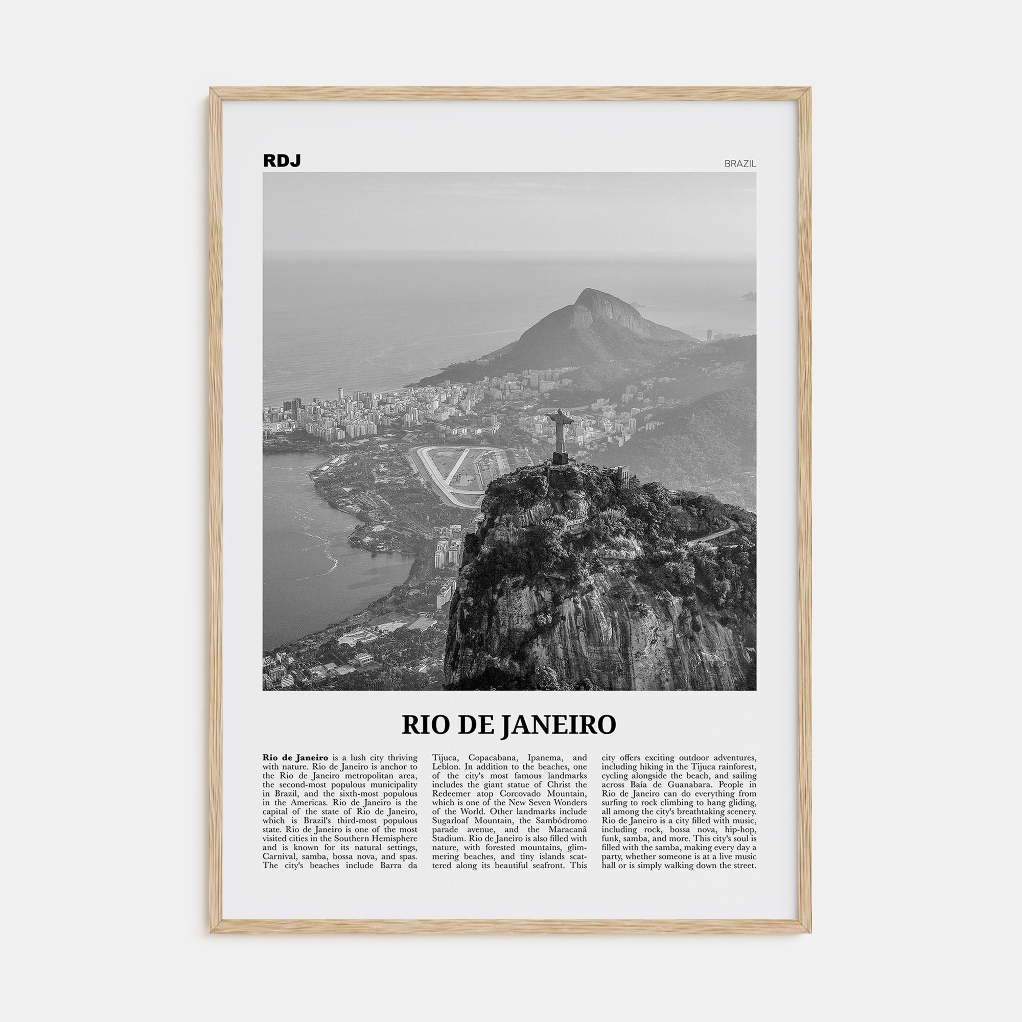 Rio de Janeiro Travel B&W No 2 Poster
