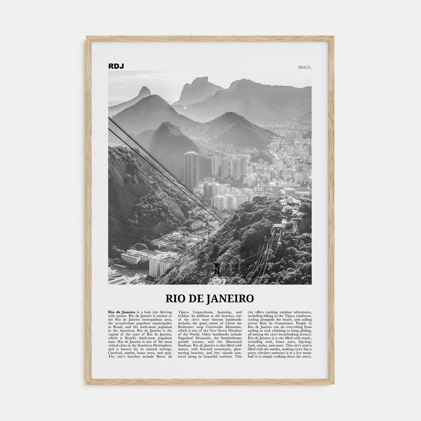 Rio de Janeiro Travel B&W No 3 Poster