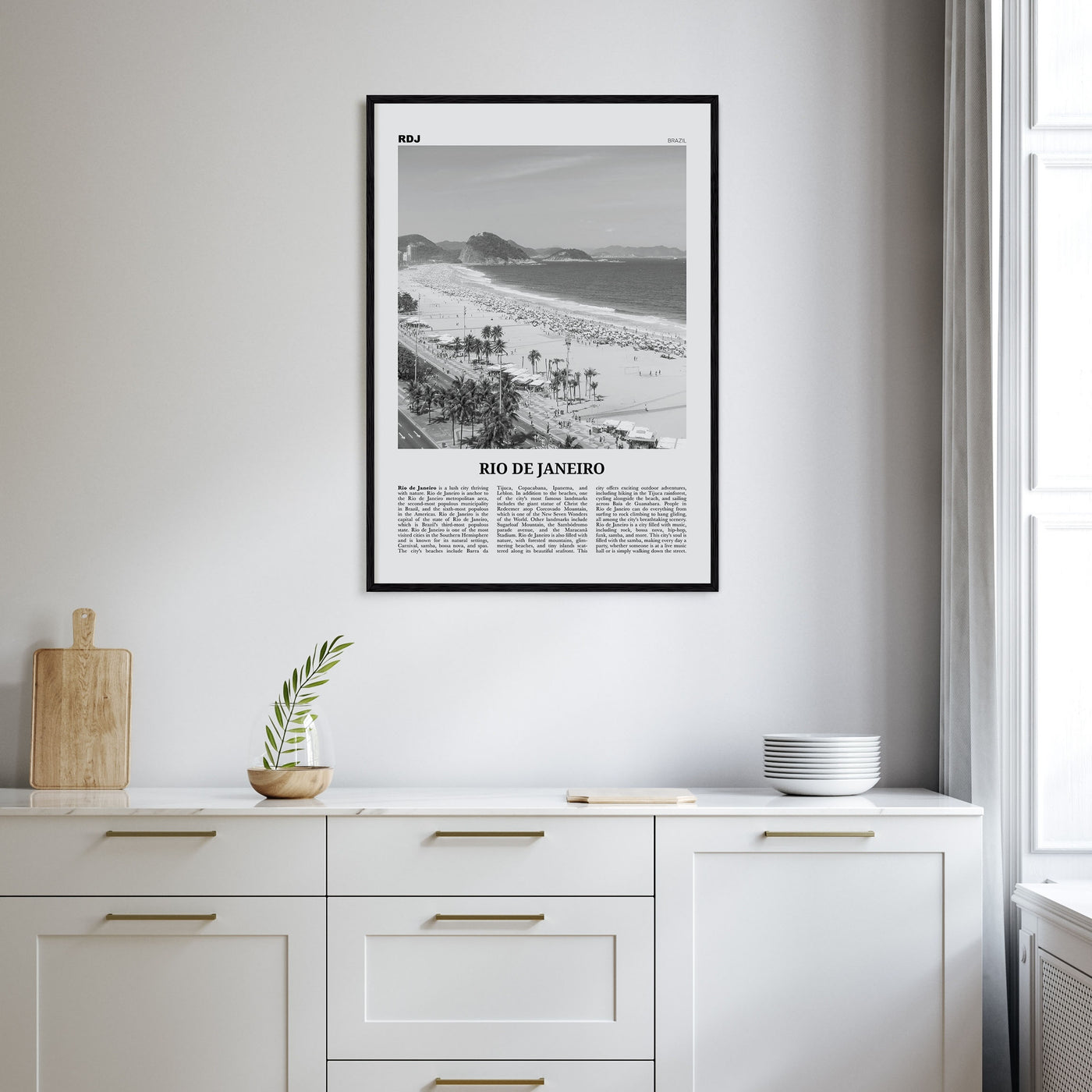 Rio de Janeiro Travel B&W No 4 Poster