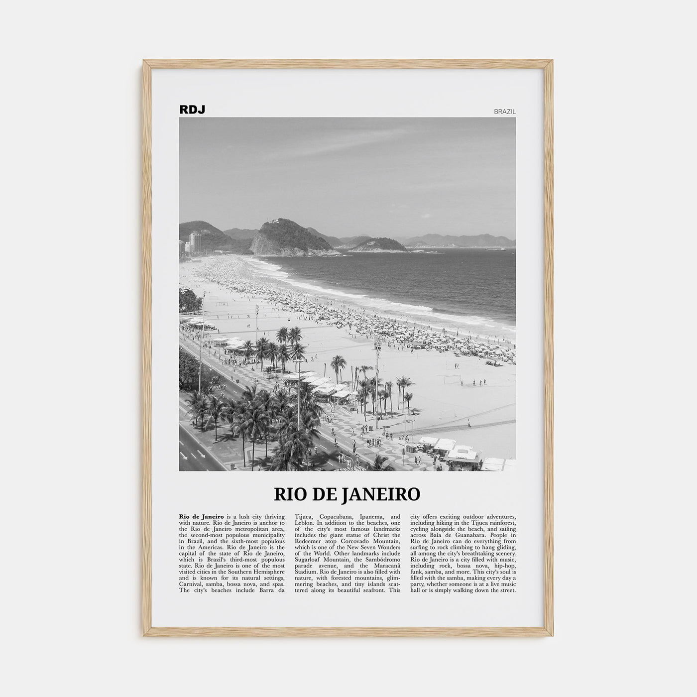 Rio de Janeiro Travel B&W No 4 Poster