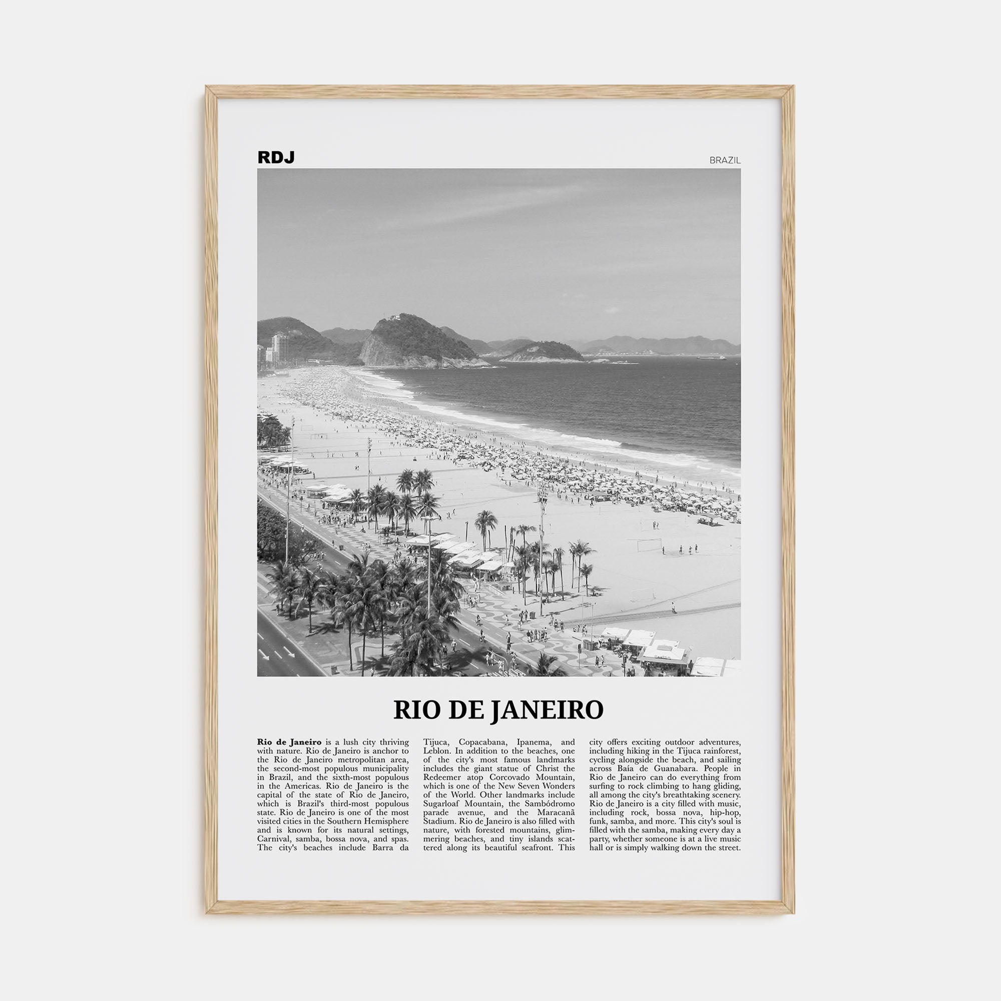 Rio de Janeiro Travel B&W No 4 Poster