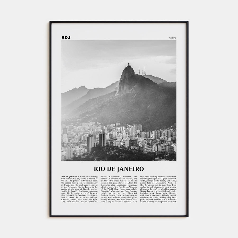 Rio de Janeiro Travel B&W No 5 Poster