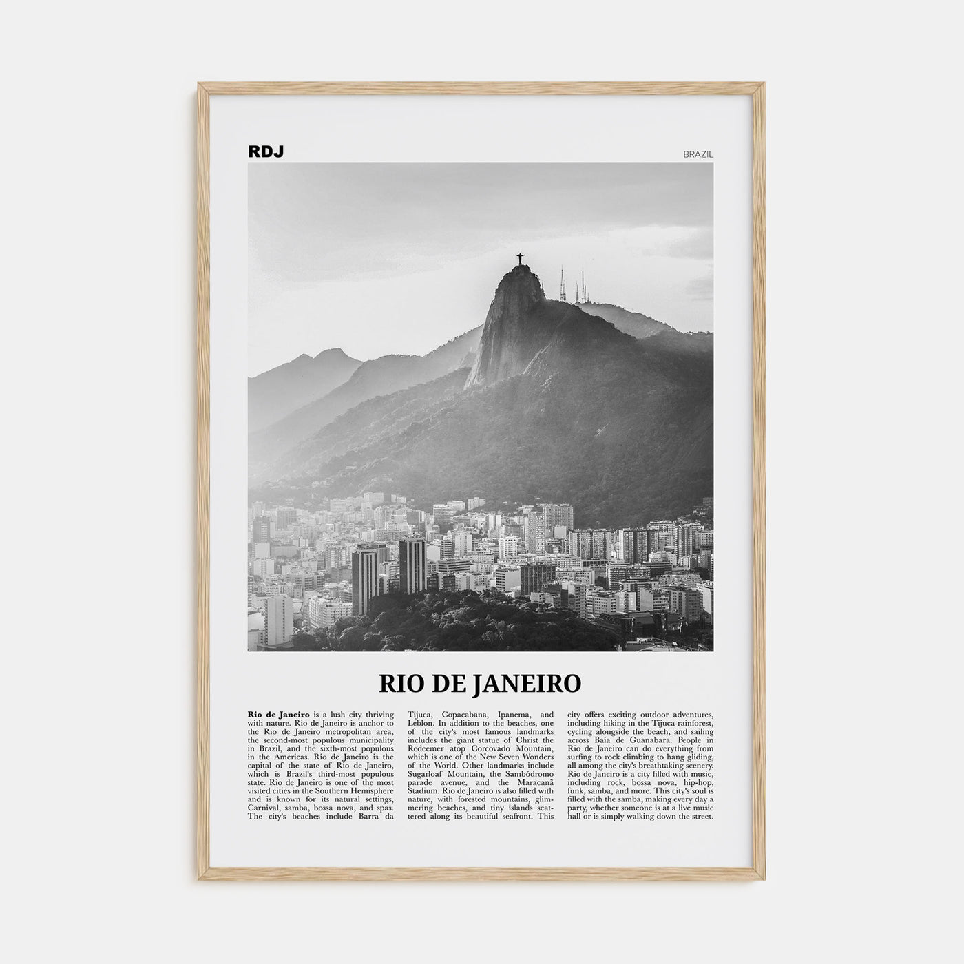 Rio de Janeiro Travel B&W No 5 Poster