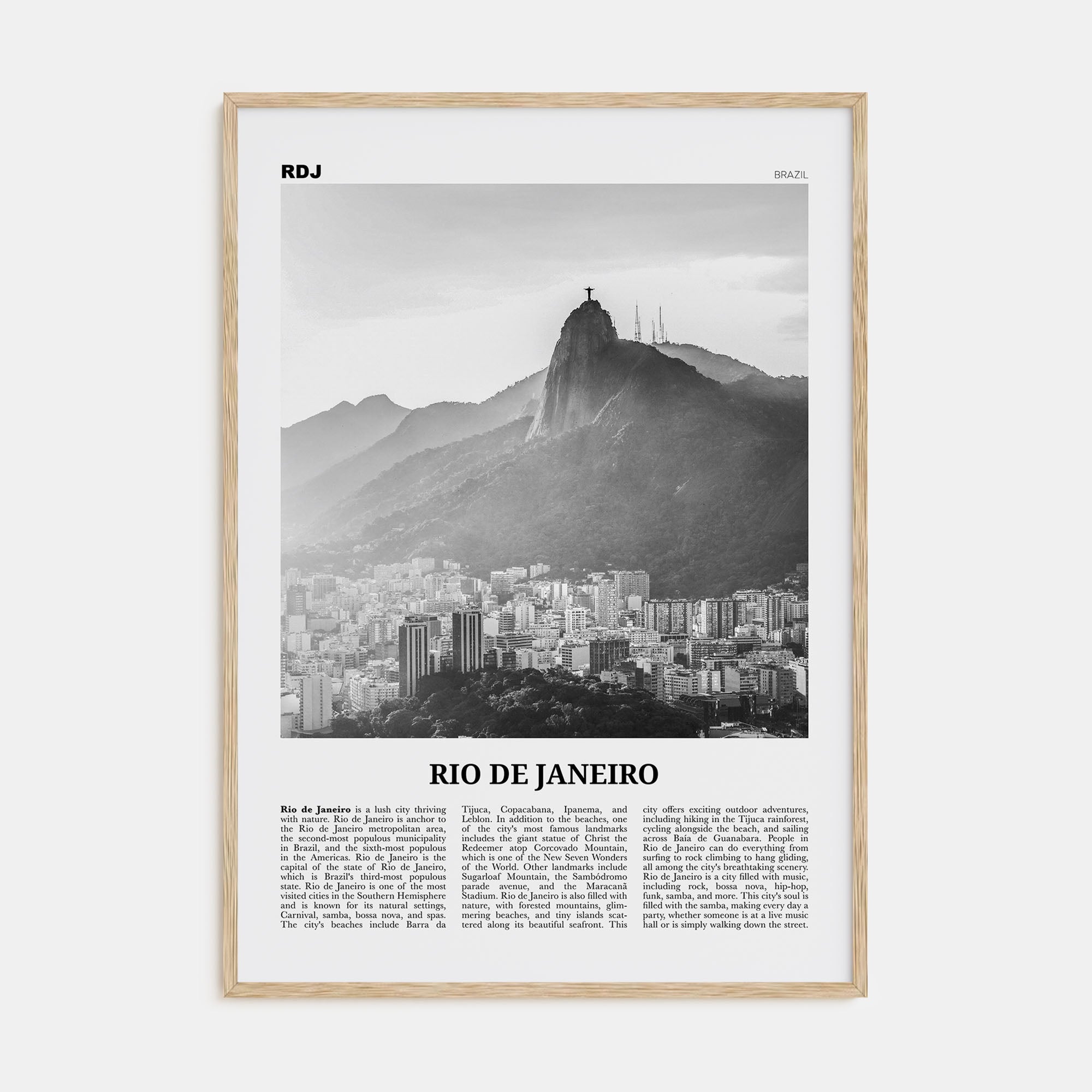 Rio de Janeiro Travel B&W No 5 Poster