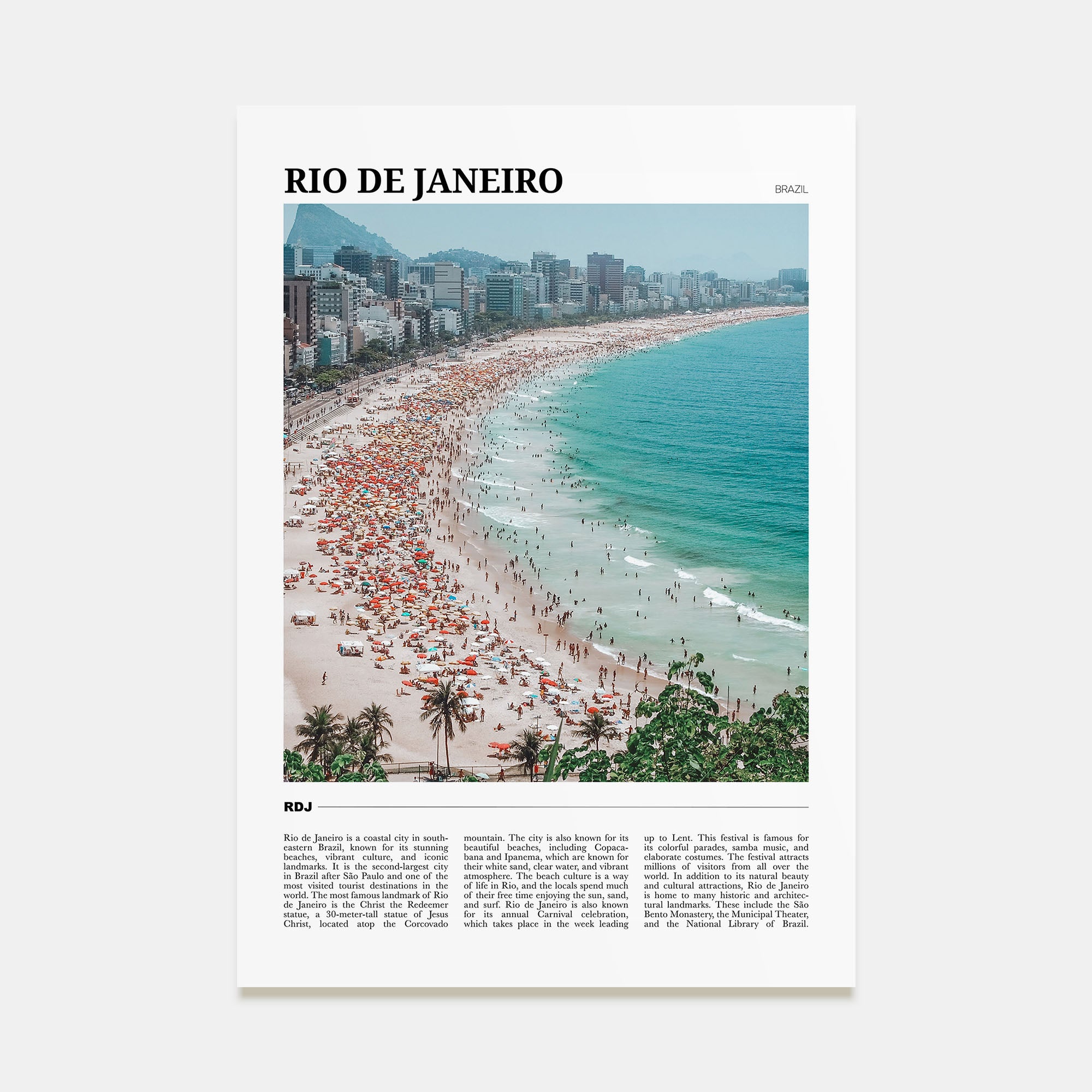 Rio de Janeiro Travel Color Poster