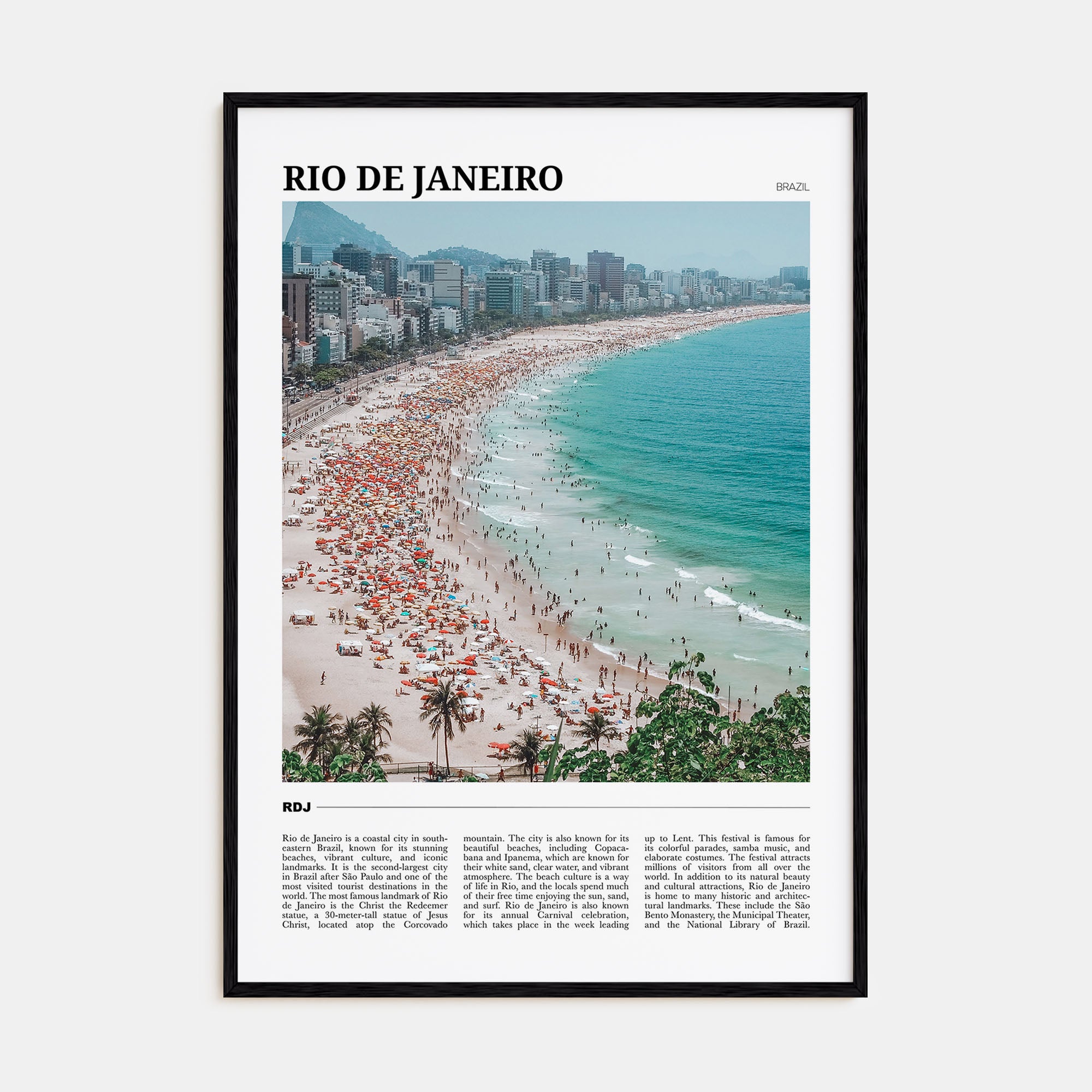 Rio de Janeiro Travel Color Poster