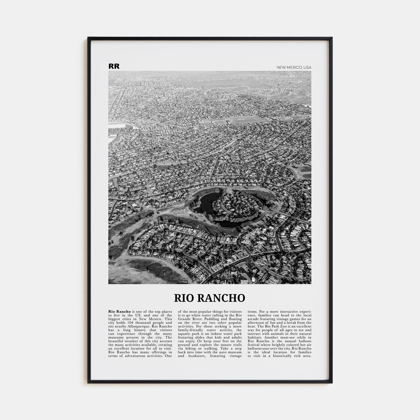 Rio Rancho Travel B&W Poster