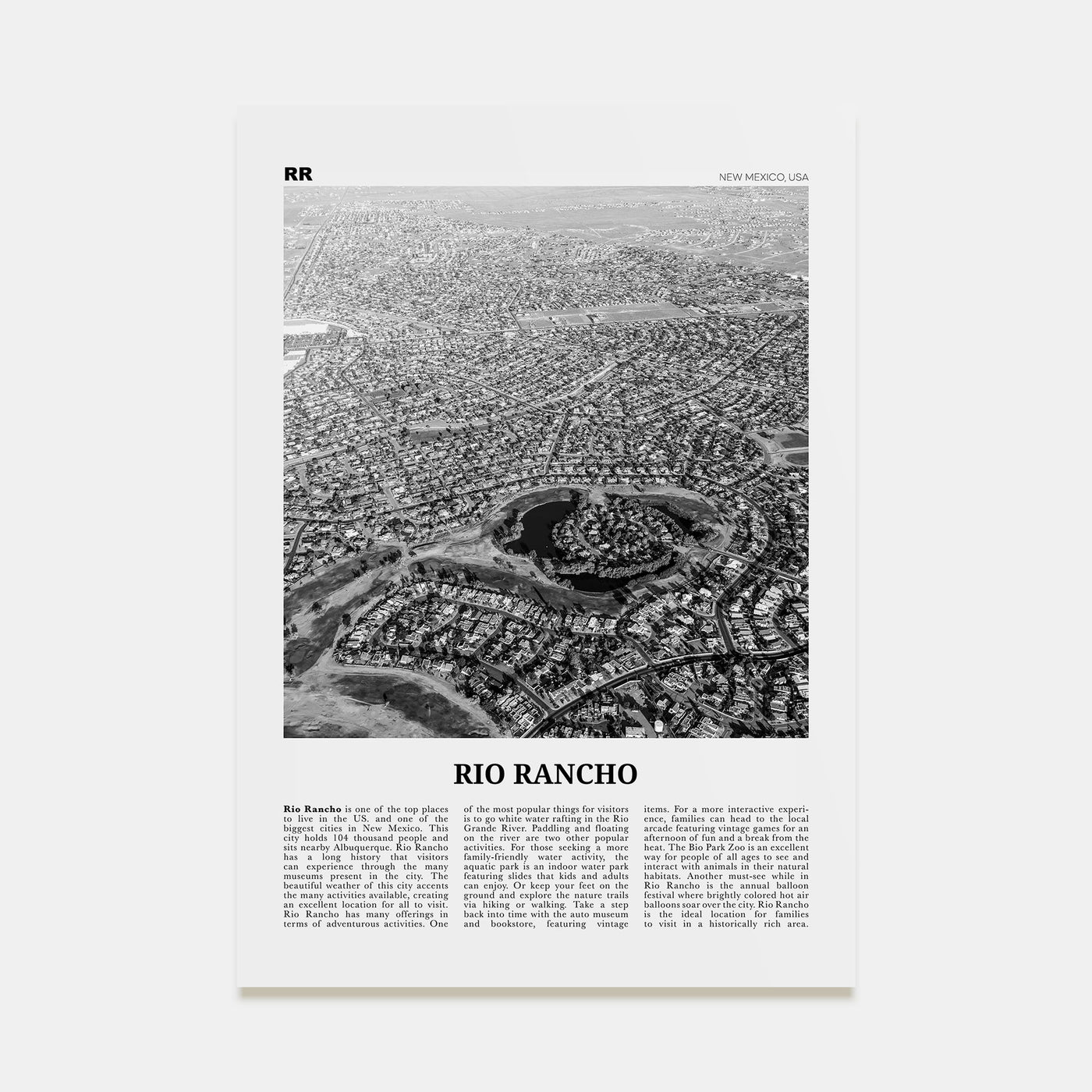 Rio Rancho Travel B&W Poster