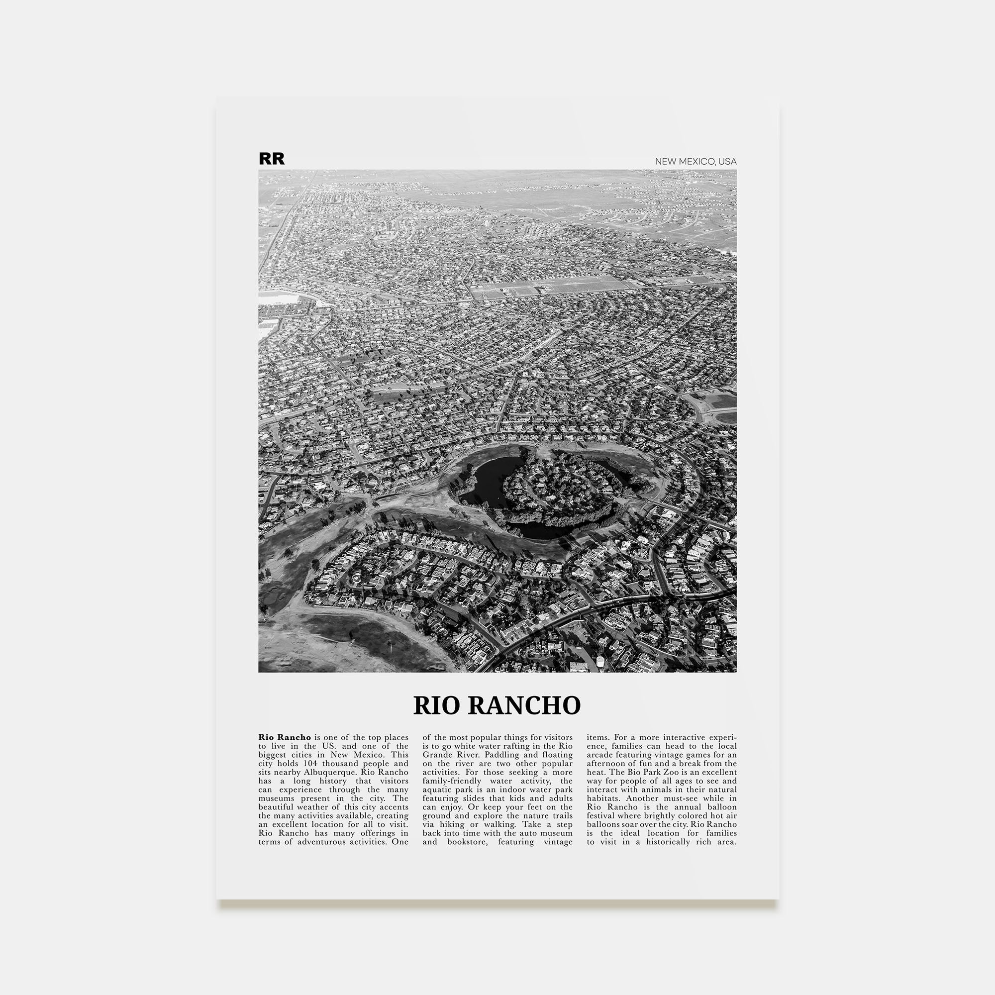 Rio Rancho Travel B&W Poster