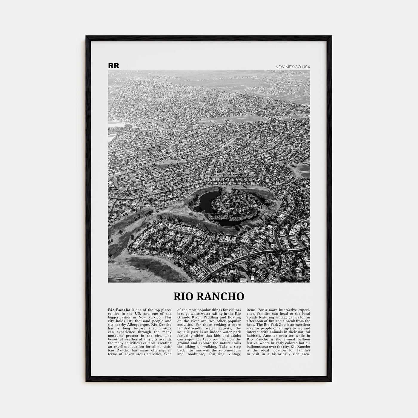 Rio Rancho Travel B&W Poster