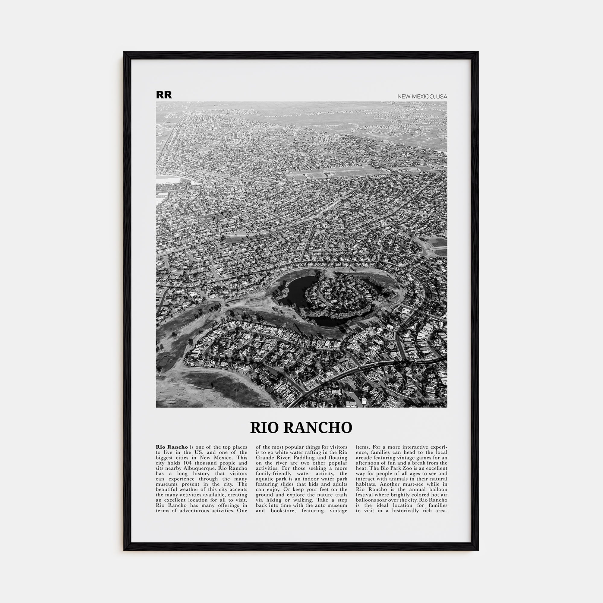 Rio Rancho Travel B&W Poster