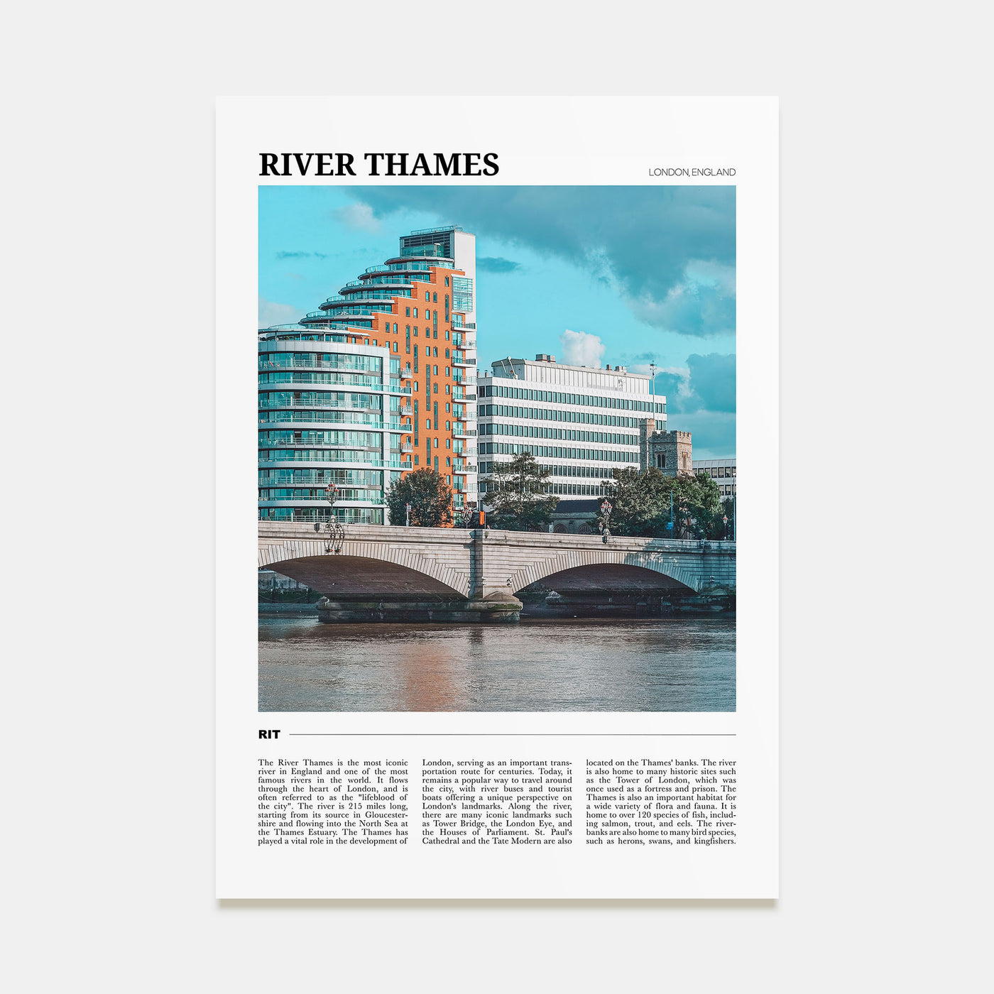 River Thames Travel Color Poster