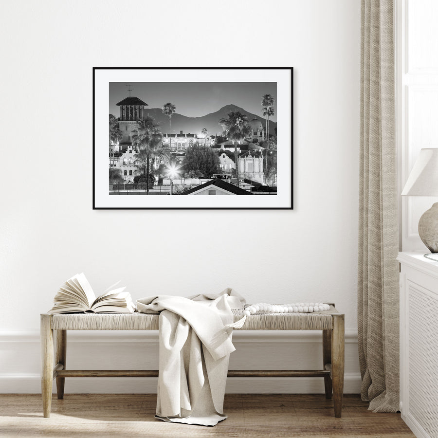 Riverside Landscape B&W Poster
