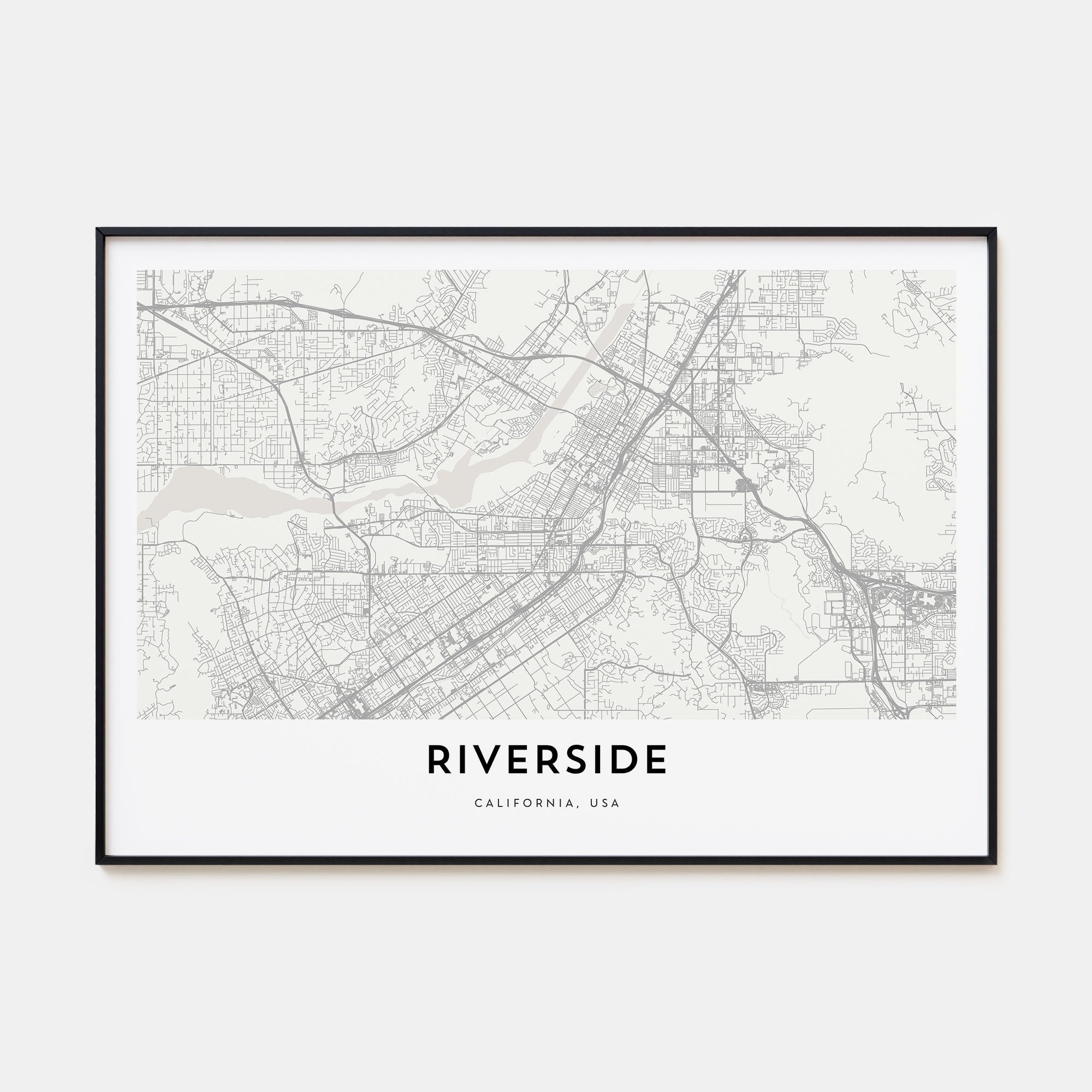 Riverside Map Landscape Poster