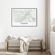 Riverside Map Landscape Poster