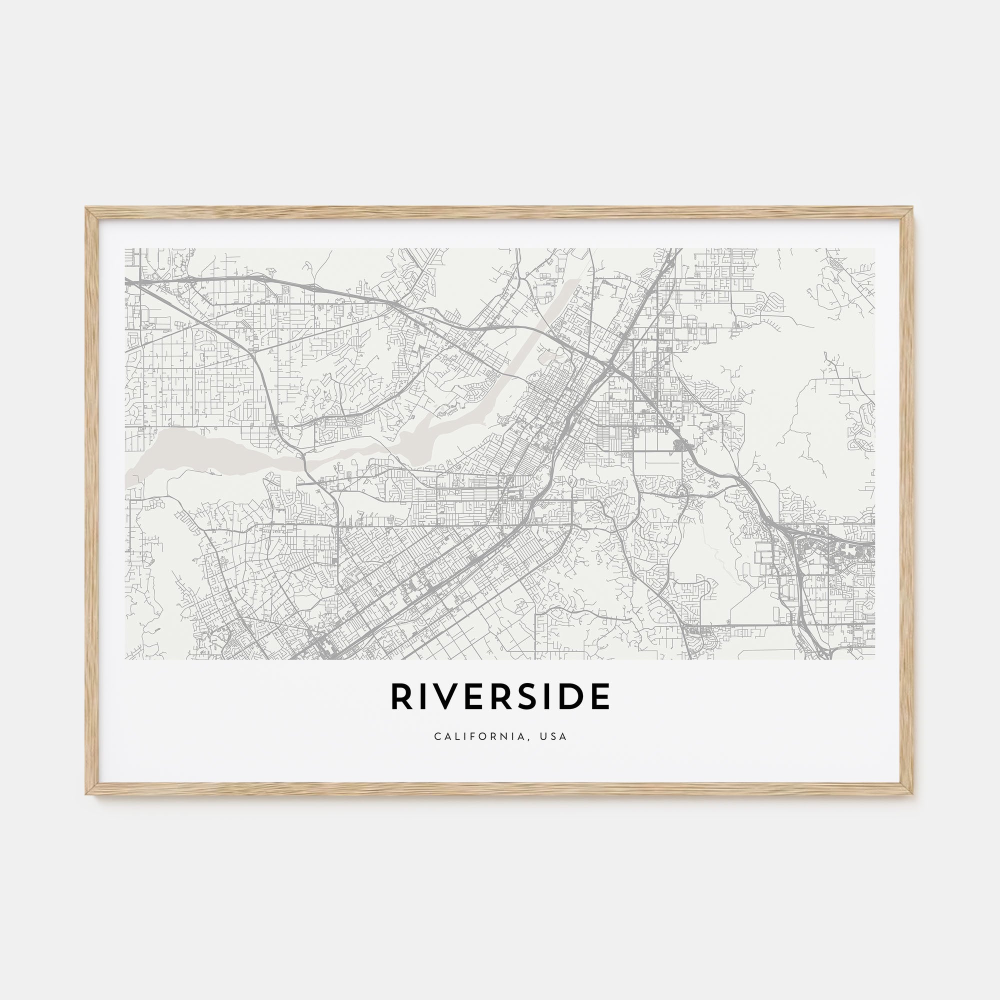 Riverside Map Landscape Poster