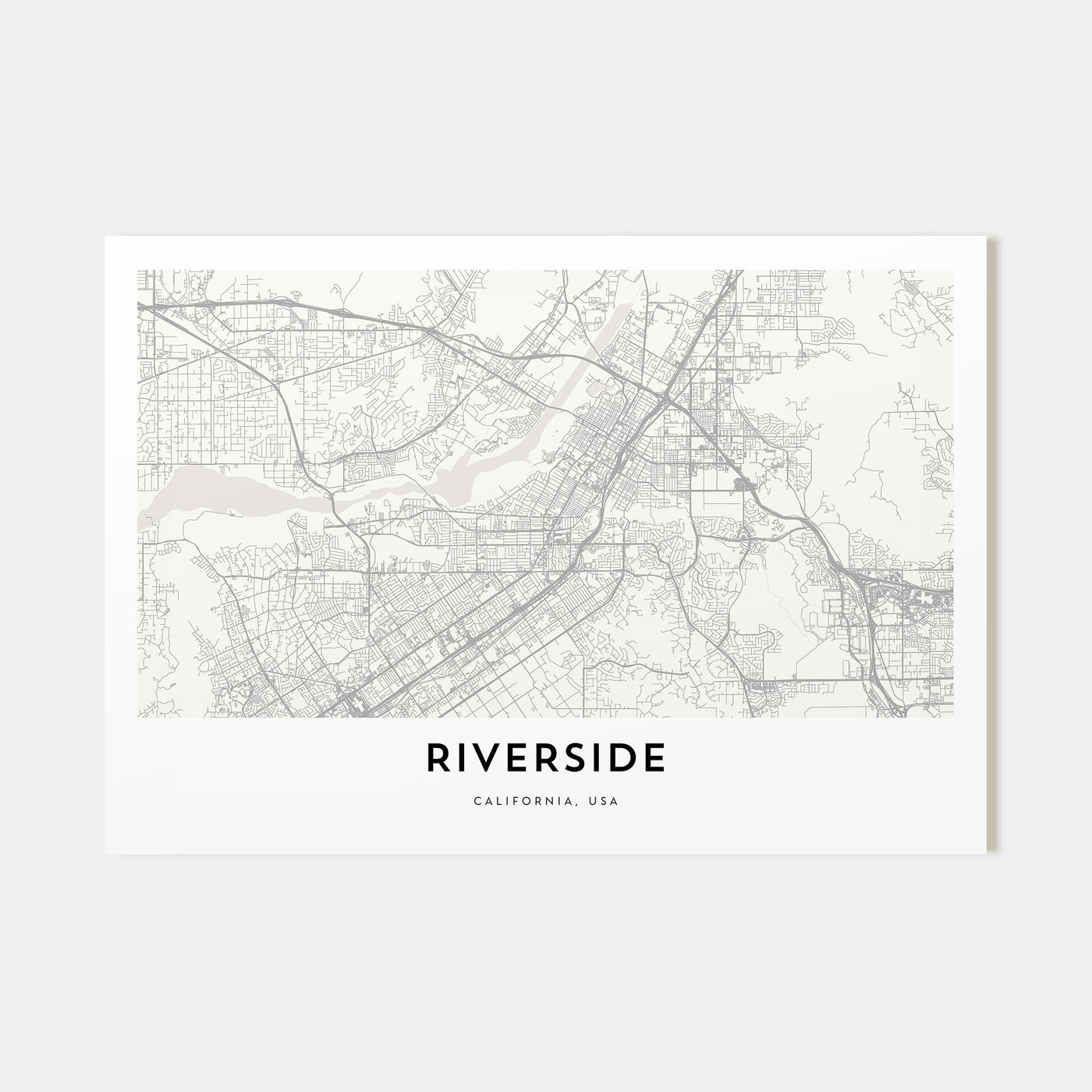 Riverside Map Landscape Poster