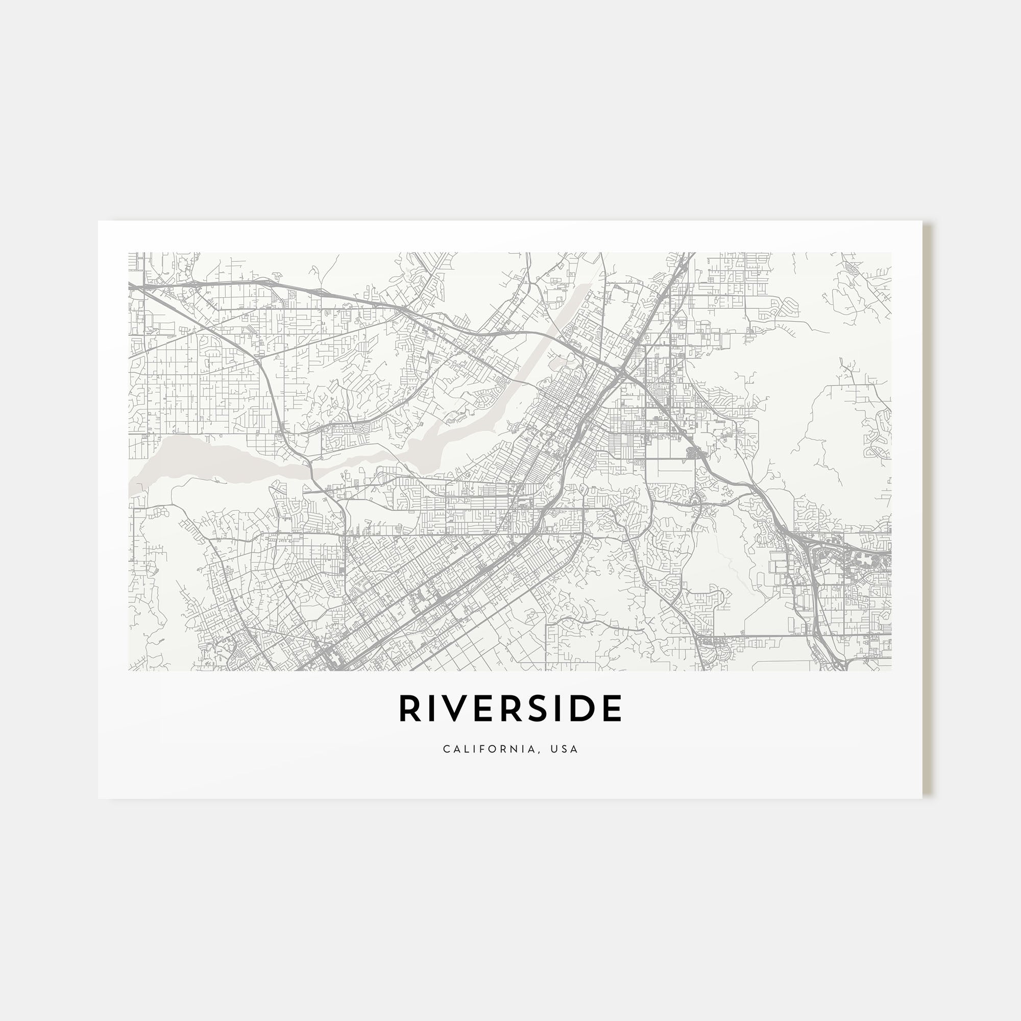 Riverside Map Landscape Poster