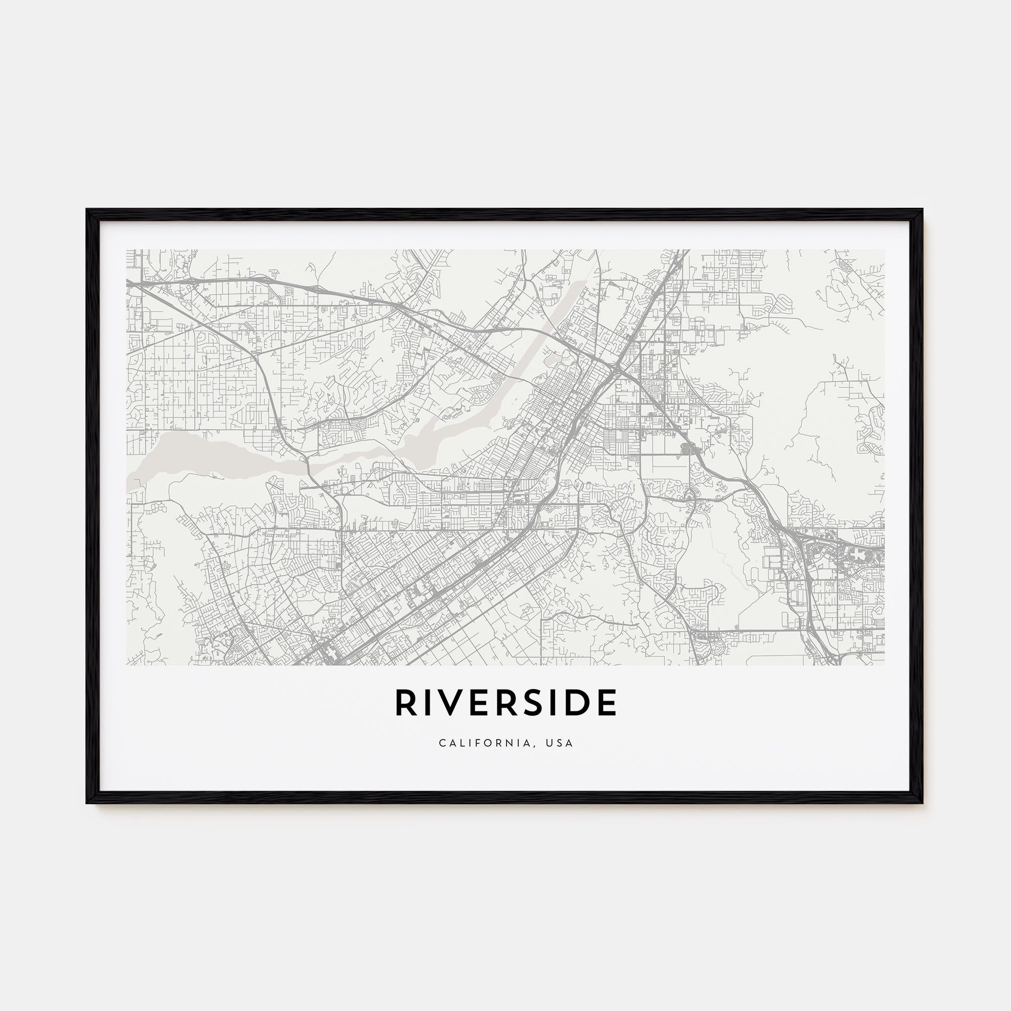 Riverside Map Landscape Poster