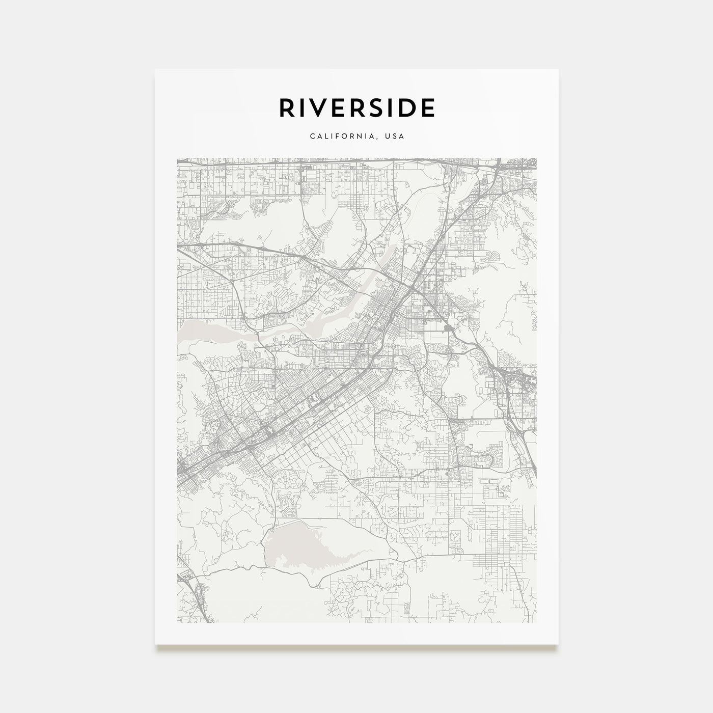 Riverside Map Portrait Poster