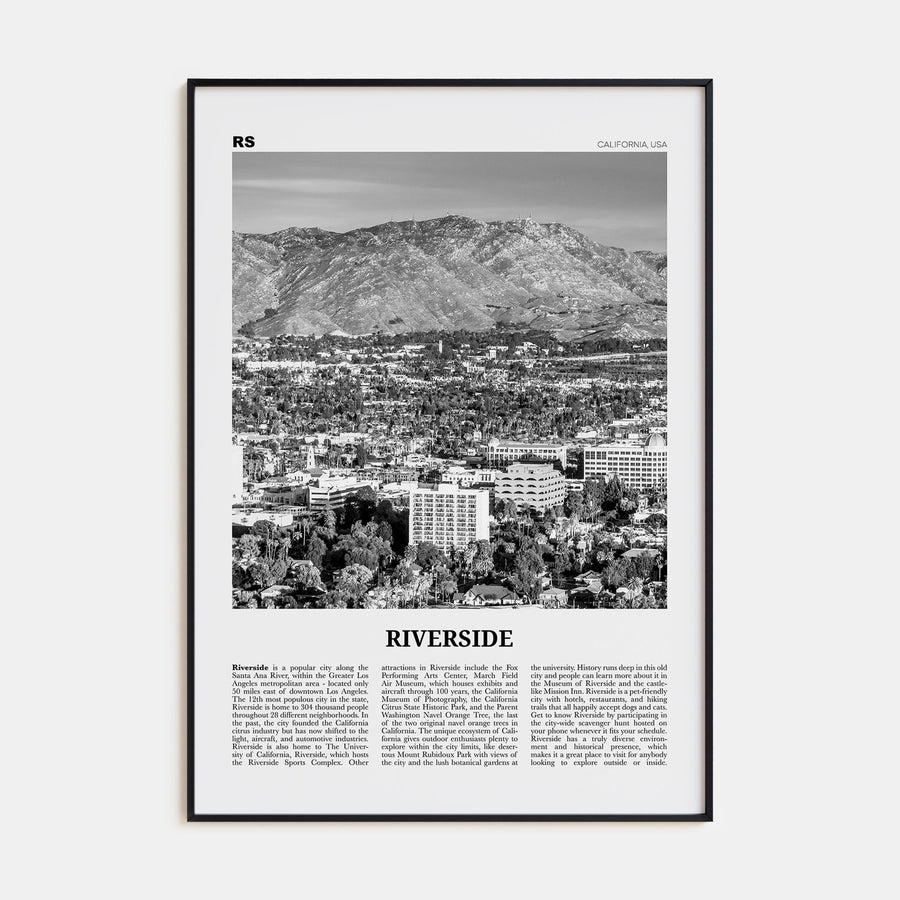 Riverside Travel B&W Poster