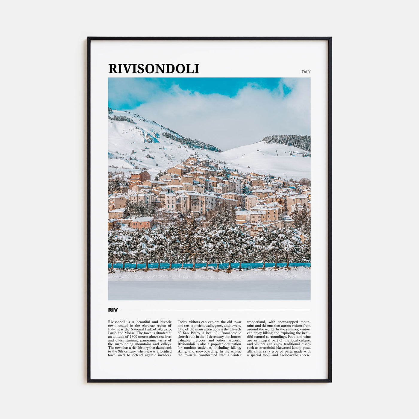 Rivisondoli Travel Color Poster