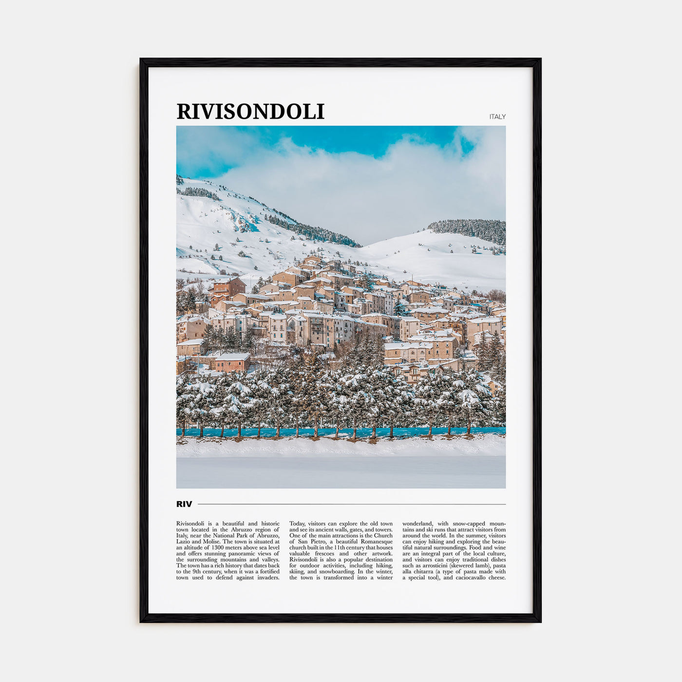 Rivisondoli Travel Color Poster
