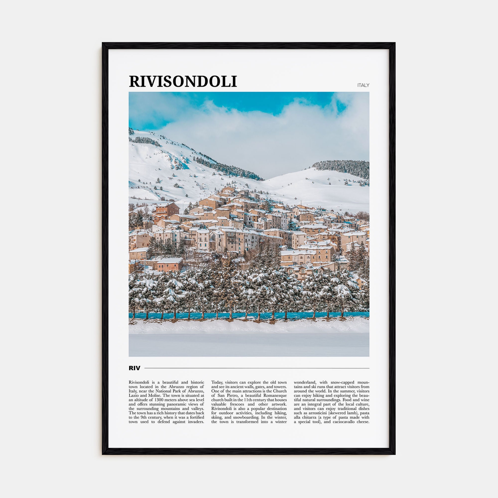Rivisondoli Travel Color Poster