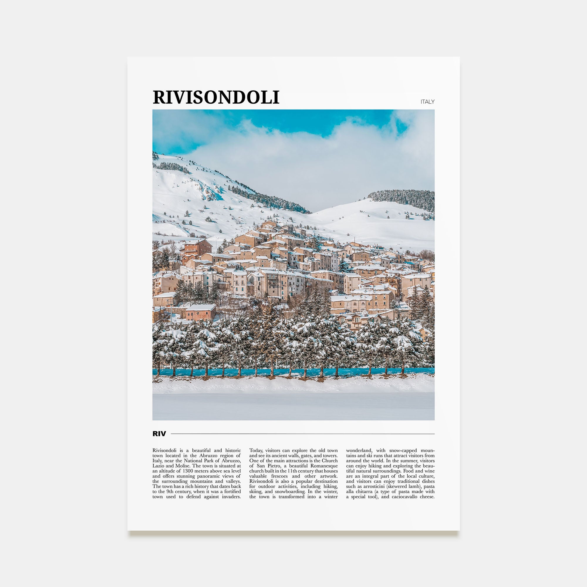 Rivisondoli Travel Color Poster