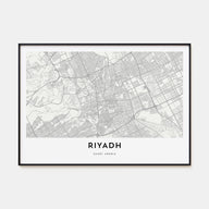 Riyadh Map Landscape Poster