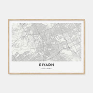 Riyadh Map Landscape Poster